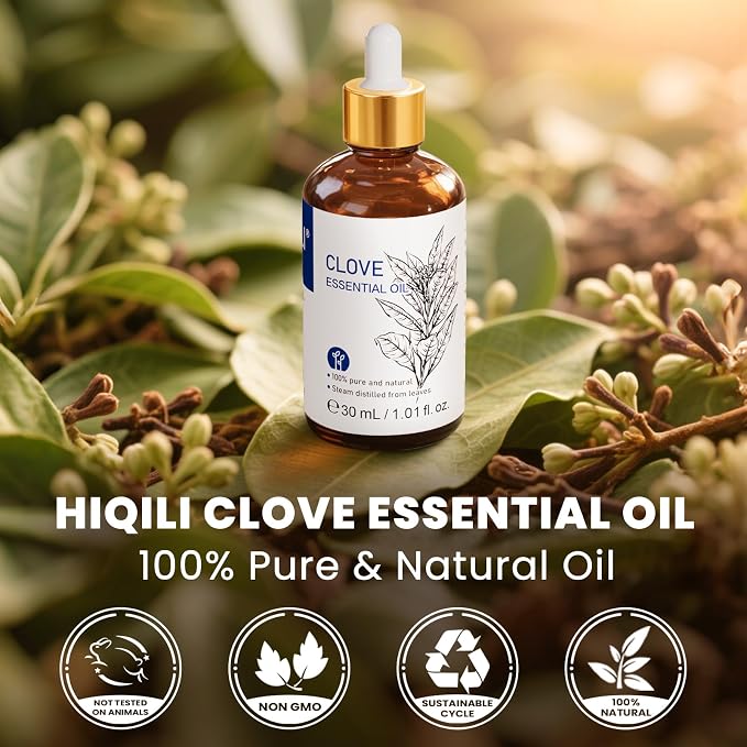 HIQILI 1 Fl Oz Clove Oil for Teeth and Gums, Oral Care, DIY Clean Spray - Image 2