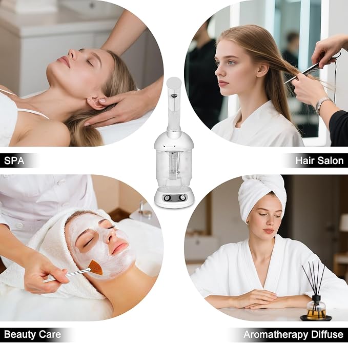 Nano Ionic Facial Steamer with Removable Water Cup, Face Steamer 360° Rotatable - Image 7