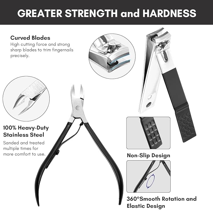 FAMILIFE Nail Kit, Professional Manicure Set Manicure Kit Nail Clipper Set - Image 2