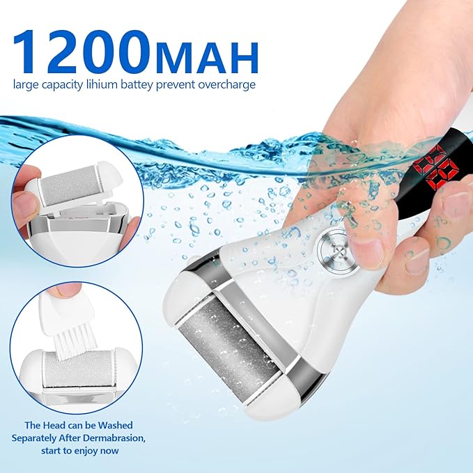 Electric Foot Callus Remover Kit, Elmchee Rechargeable Callous removers 3 - Image 3