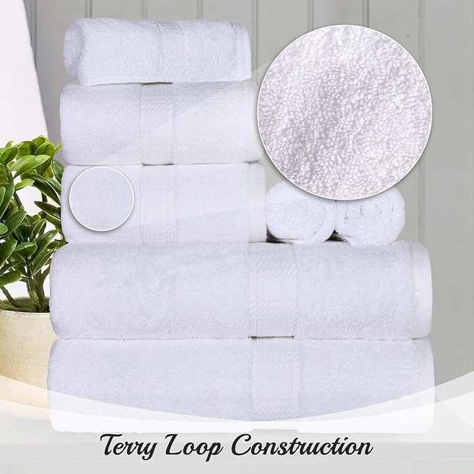 Superior Egyptian Cotton Pile Face Towel/Washcloth Set of 6, Ultra Soft Luxury - Image 6