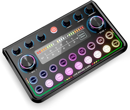 SINWE USB Audio Interface for Smartphone & PC: Plug-and-Play Live Sound Card with DJ Mixer, Voice Changer & Customized sound effects. Ideal for Recording Music, Home Studio, Podcasts & Streaming