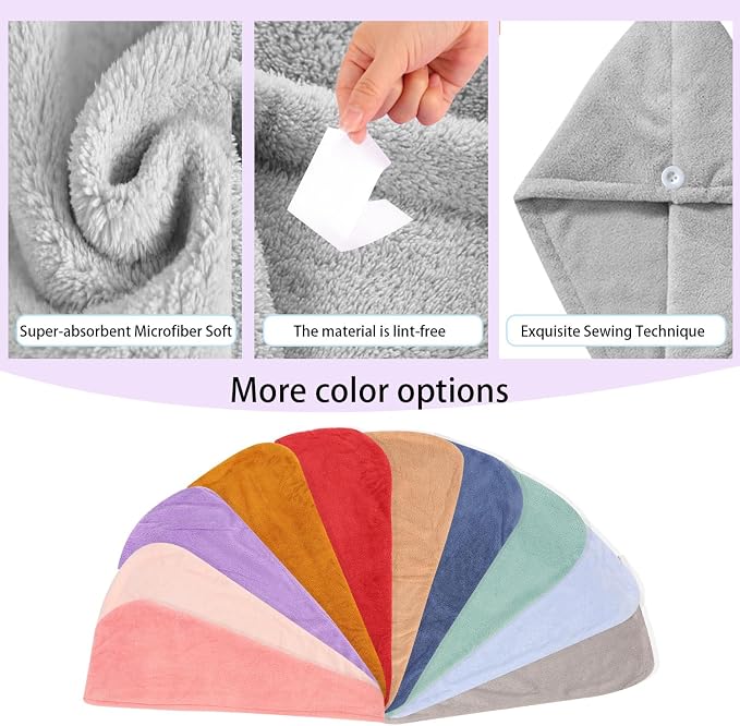 Microfiber Hair Drying Towel Wrap - Image 7