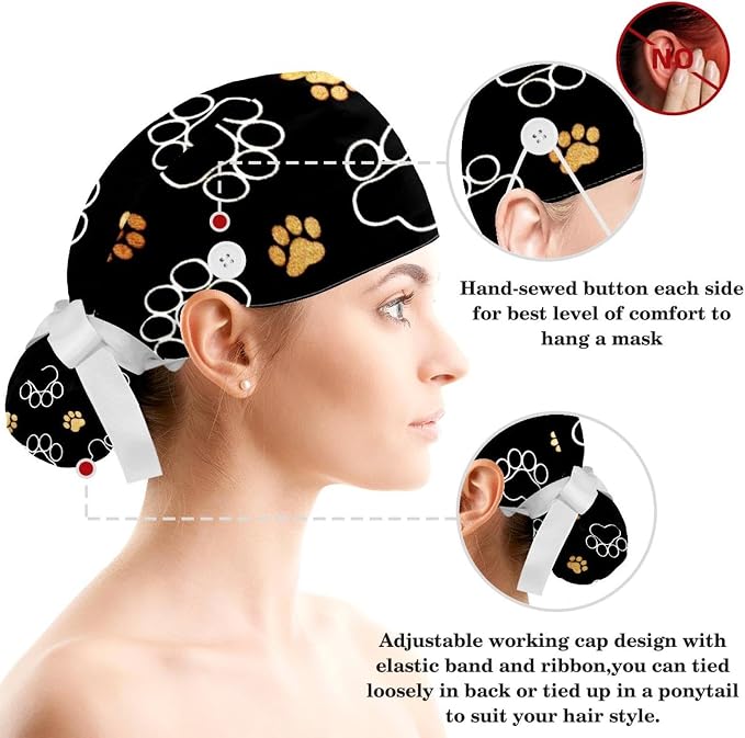 Ethnic Aztec Pattern Adjustable Scrub Cap Hat - Image 3