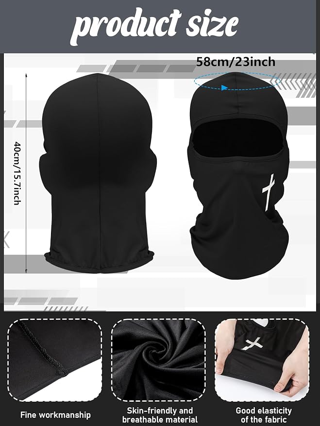 SATINIOR 6 Pcs Ski Mask Cover Balaclava Full Face Mask Summer Face Cover UV - Image 2
