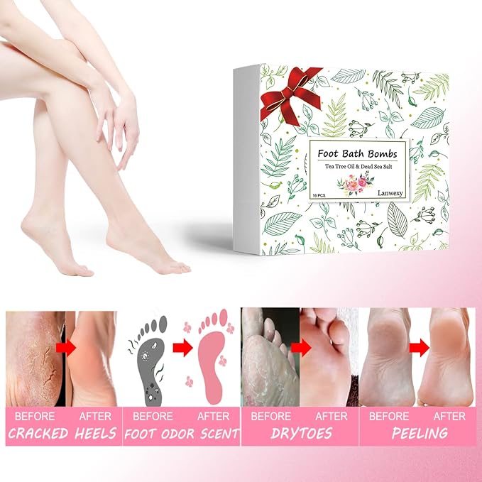 Lanwexy Bath Bombs, 32 Pack Foot Soak - Image 2