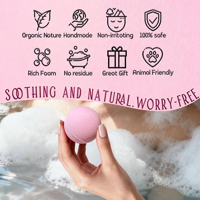 GETT Rose Bath Bombs 4 Pack Individually Wrapped – Bath Bombs - Image 5