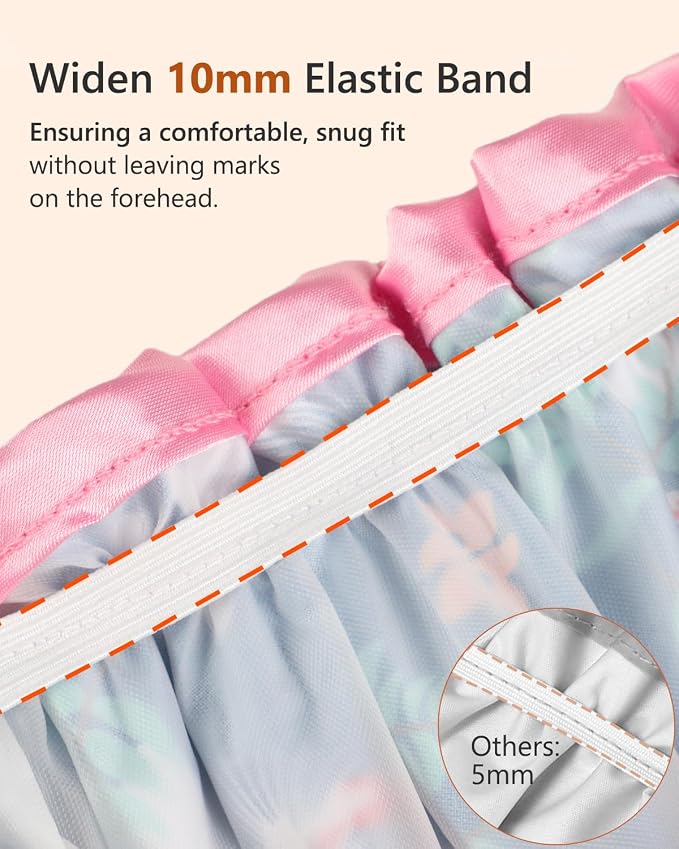 mikimini Medium Shower Cap for Girls and Women, Flamingo Shower Caps - Image 3