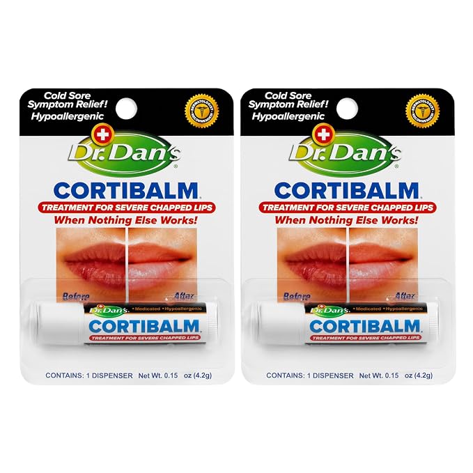 Dr. Dan's Cortibalm- 2 Pack- for Severe Chapped Lips and Cold Sore Relief by DrDans
