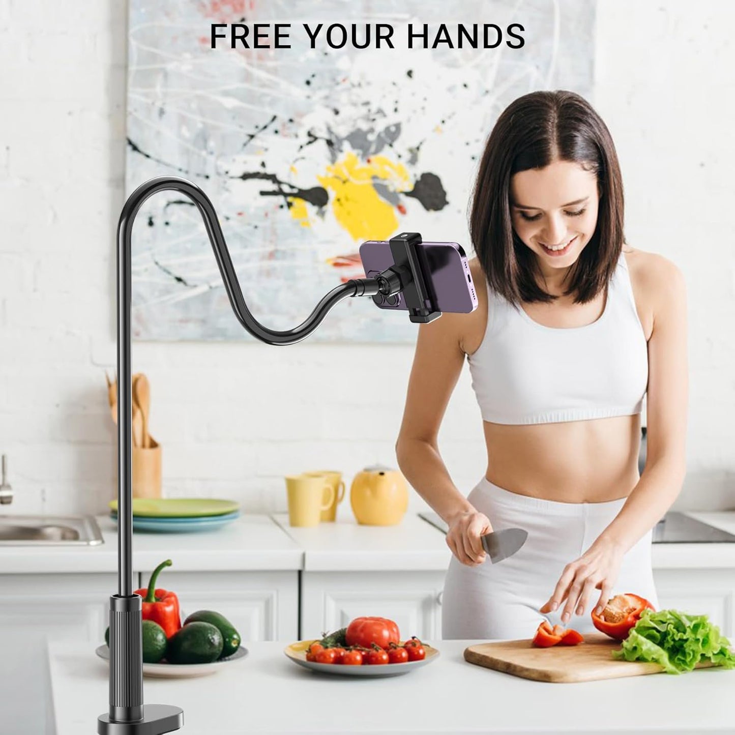 Flexible Webcam Stand Mount for Desk, Gooseneck Webcam Tripod with Clamp, Desktop Phone Holder & Table Top Tripod Compatible with Action Camera Gopro C922 C930e C920S C920 C615 C960 C920x Brio