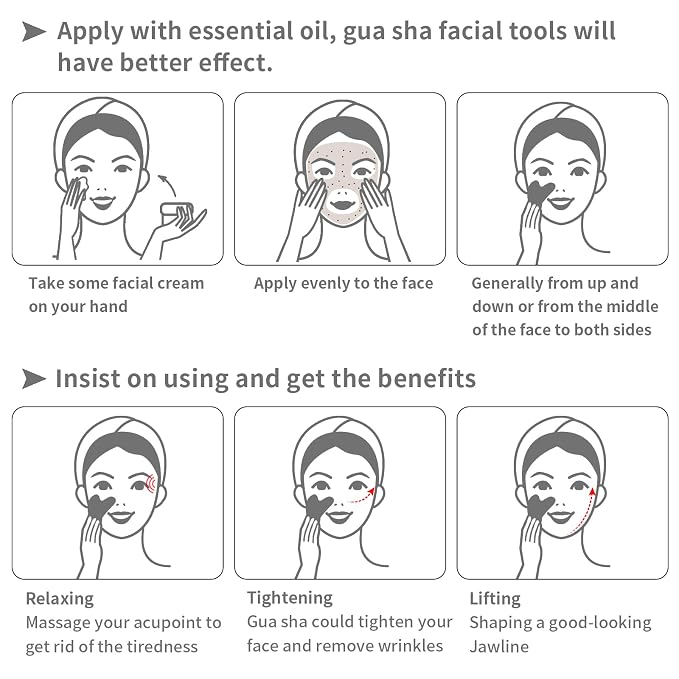 Gua Sha Facial Tools, Natural Quartz Guasha Tool - Image 5