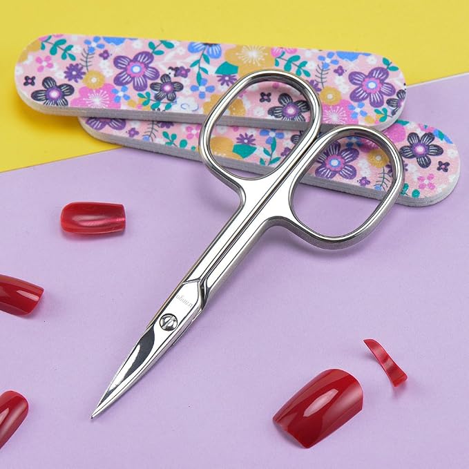 LIVINGO Premium Manicure Nail Scissors, Dry Skin Curved Blade 3.5 inch - Image 9