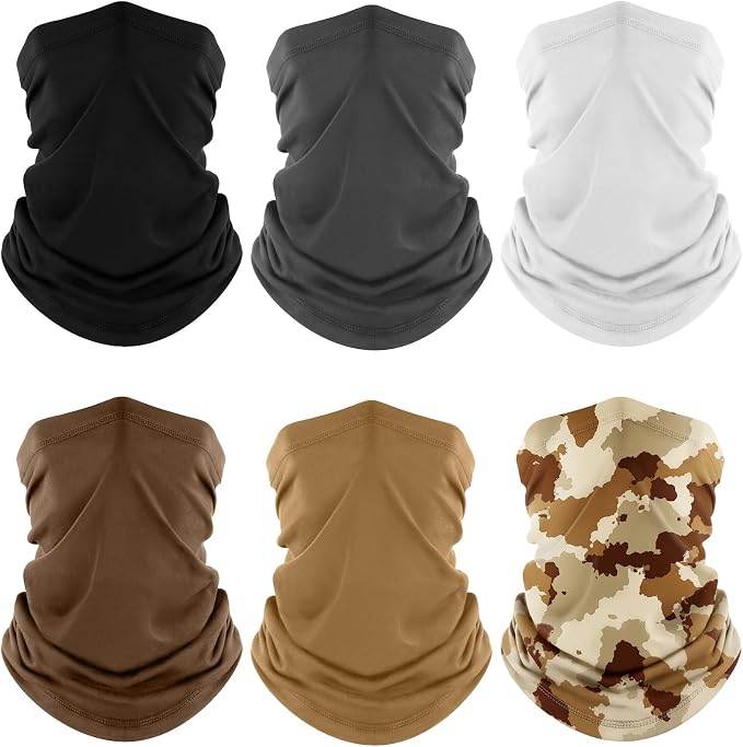 Fuinloth Neck Gaiter, 6 Pack Cooling UV Protection Bandana Face Mask Gator Scarf by fuinloth