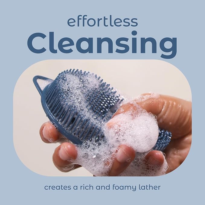 MainBasics Silicone Body Scrubber Dual-Sided Shower Loofah and Scalp Scrubber - Image 4