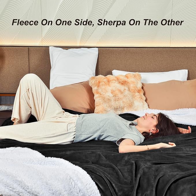 KAWAHOME Sherpa Fleece Queen Size Blanket - Image 4