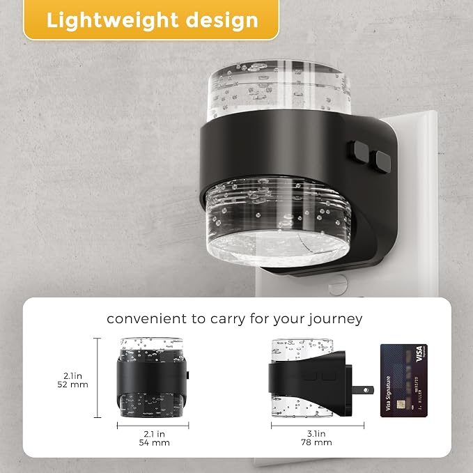 L LOHAS LED Night Light, RGB Bubble Night Lights Plug into Wall, 10-Color - Image 3
