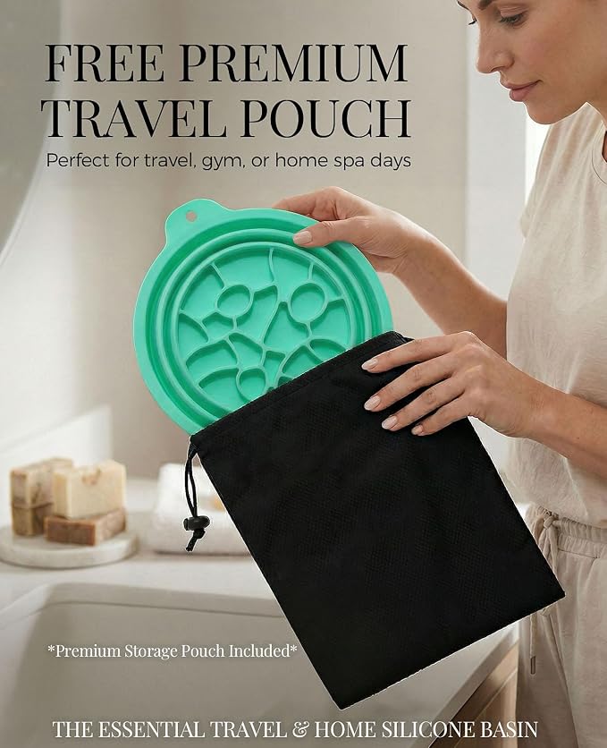 Face Ice Bath Bowl with Built-in Ice Tray, Foldable Silicone Face Bowl - Image 9