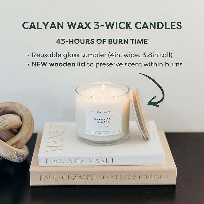 Calyan Wax Co. Rosewood & Amber 3 Wick Scented Candle - Image 4