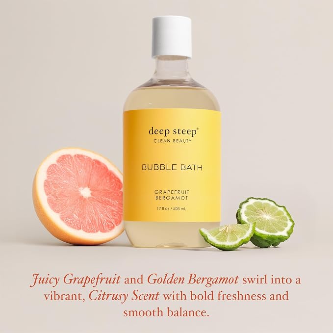 Deep Steep Bubble Bath, Grapefruit Bergamot 17 oz – Hypoallergenic, Clinically - Image 4