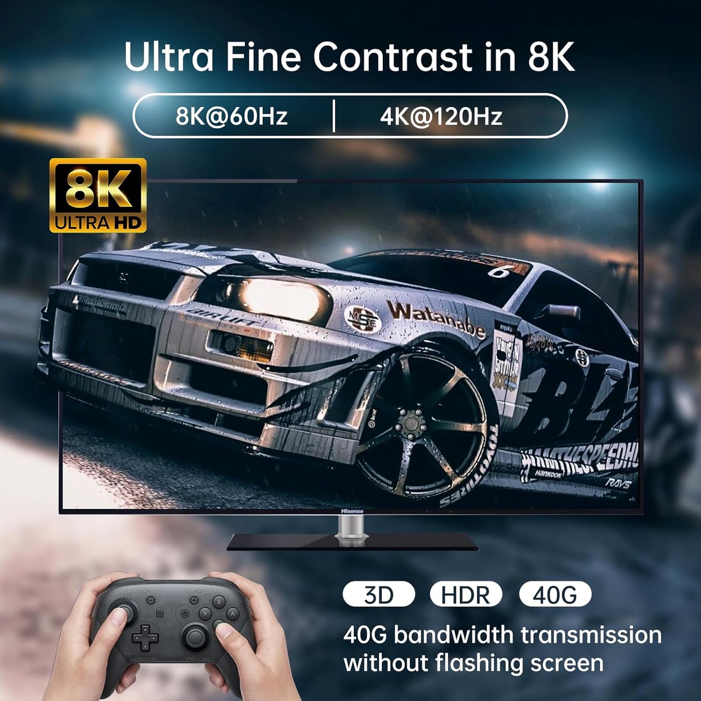 MT-VIKI 2.0 HDMI Splitter, 4K@60Hz HDMI Duplicator/Distributor HDR Support EDID HDCP 2.2 RGB 4:4:4 18Gbps-Adapter Included (8K 1 in 4 Out)