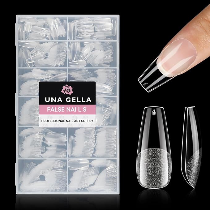 UNA GELLA Coffin Nails Tips, 12 Sizes by UNAGELLA