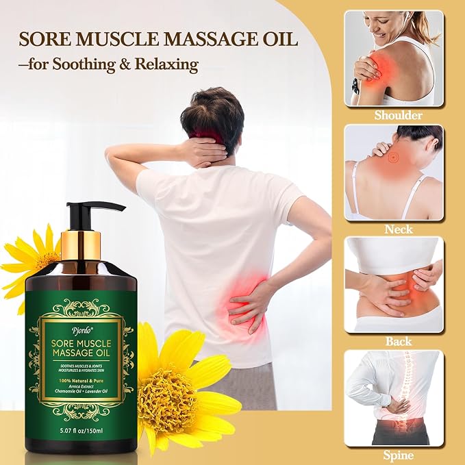 Pjordo 3 Pack Massage Oil for Massage Therapy, Lavender Oil for Relaxation - Image 3