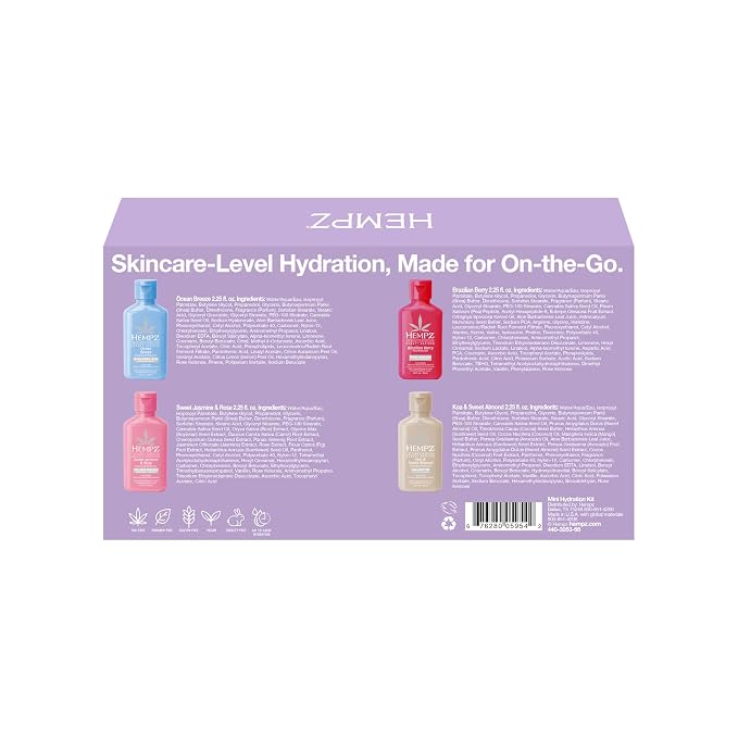 Hempz Mini Moisturizer Set, Hydrating Lotion Kit, Beauty Actives 4 pack - Image 3