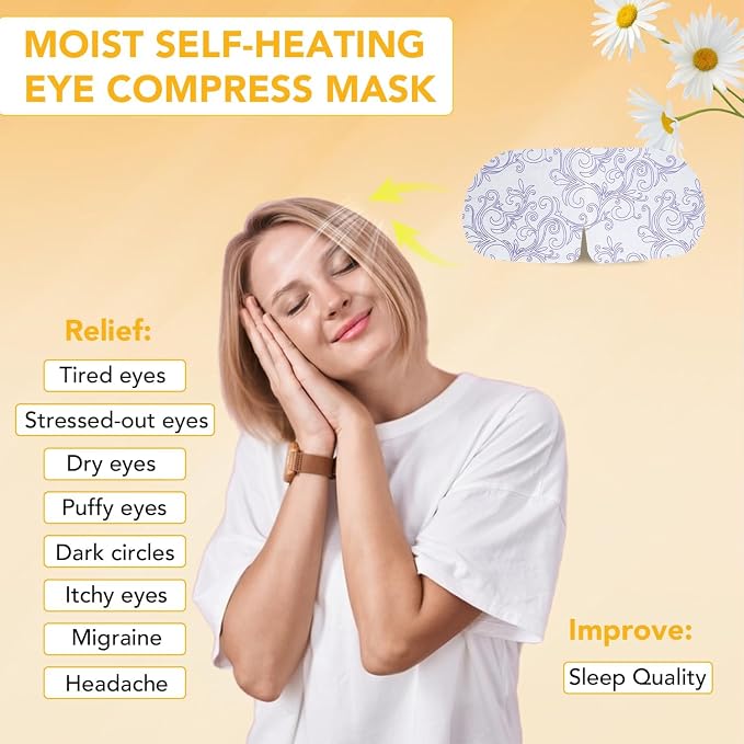 XPCARE 60 Pack Steam Eye Masks for Dry Eyes, Self Heated Steam Warm Eye Mask - Image 2