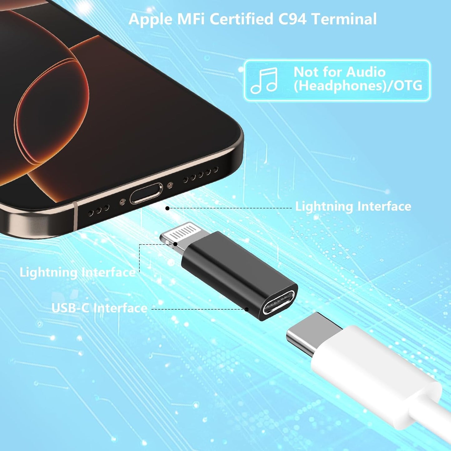 [Apple MFi Certified] USB C to Lightning Adapter, Stuffcool 4Pack Lightning Male to USB C Female Digital Converter PD 20W Type C Fast Charger Connector for iPhone 14 13 12 11 Pro XS XR X 8 SE iPad Pro