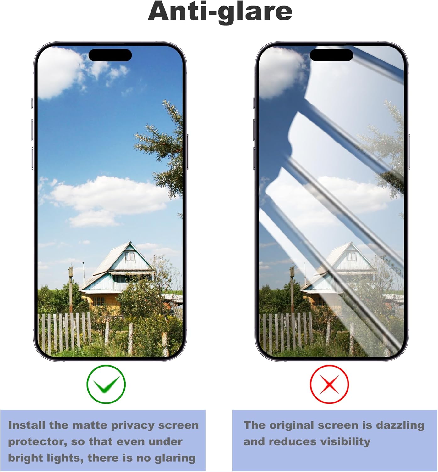 2 Pack Matte Privacy Screen Protector for iPhone 16 Pro Screen Protector Anti-Glare, Anti-Spy Tempered Glass Film, Smooth and Responsive Touch Anti-Scratch Glass