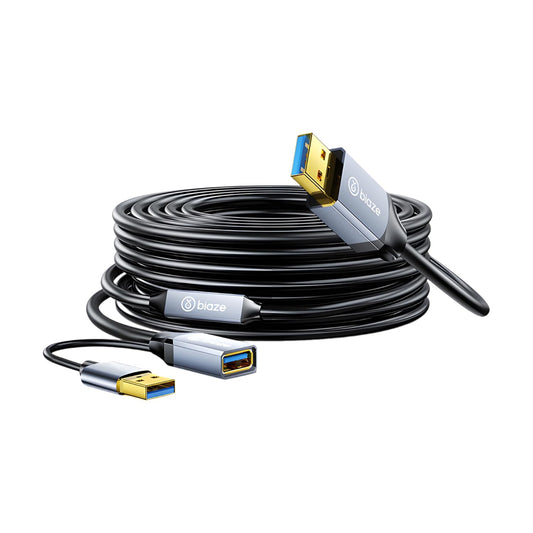 USB Extension Cable USB 3.0 Extension Cord Type A Male to Female Cord Nylon Braided High Data Transfer Compatible with USB Keyboard, Mouse, Flash Drive(30ft)