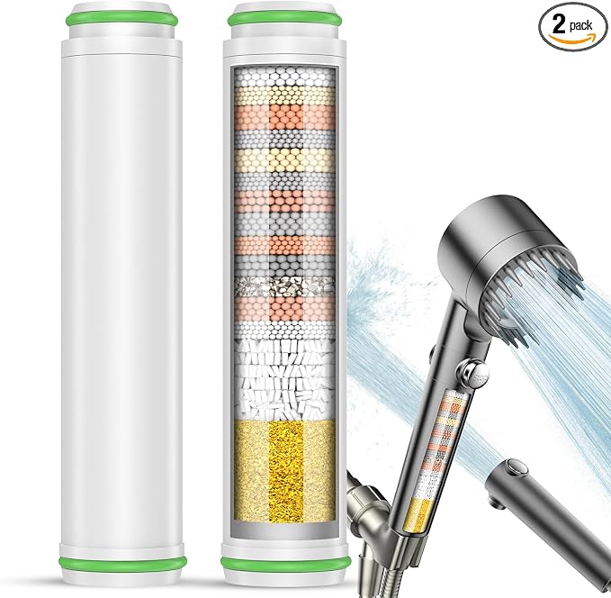 Pweran Shower Filter for Handheld Shower Head, 2 Pack 18 Stage Replacement by Sipaote
