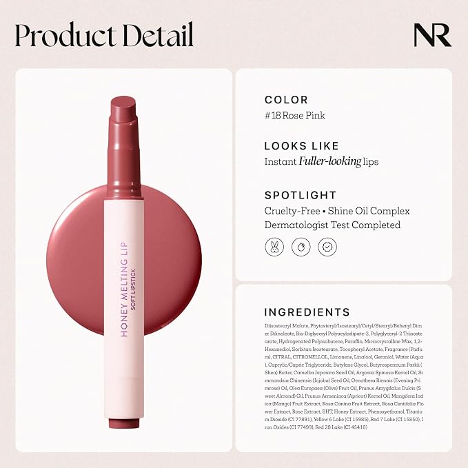 Nature Republic HONEY MELTING LIP SOFT LIP STICK, Hydrating Gloss, Moisturizing - Image 7