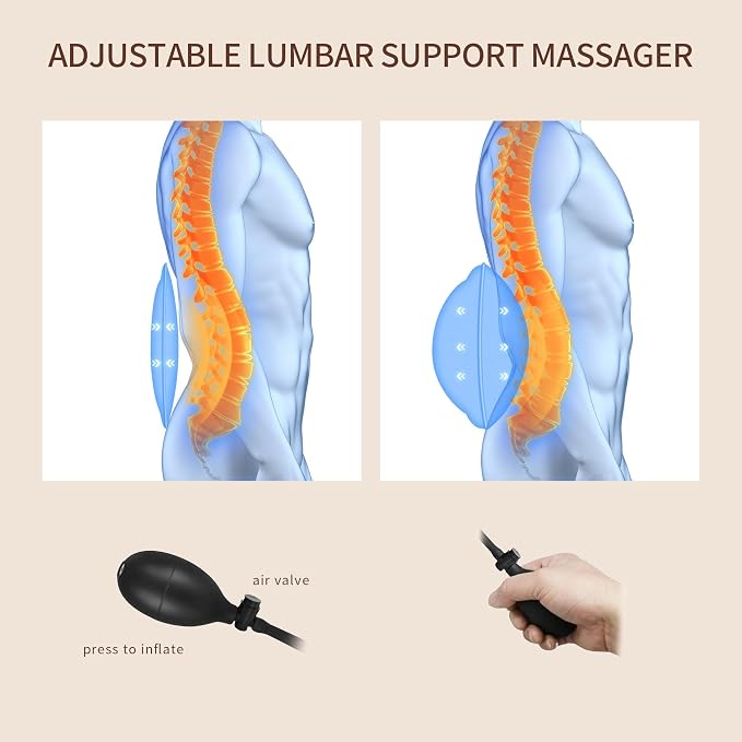 Back Massager with Heat with 8 Motors, Massage Chair Pad, Seat Massager with - Image 4