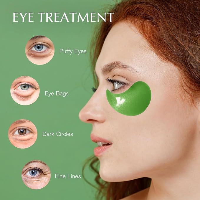 Under Eye Patches for Puffiness Kit: 120 Pcs Green Tea & Caffeine Eye Mask for - Image 5