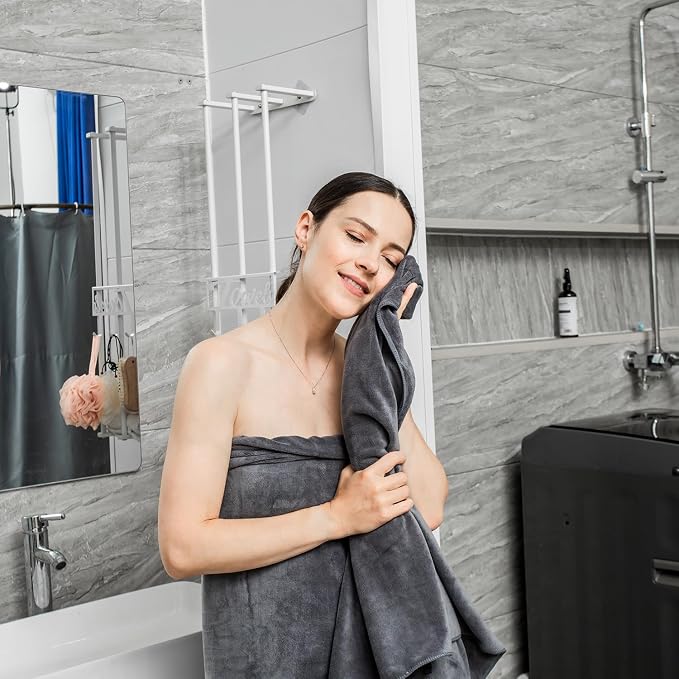 JML Microfiber Bath Towel Set, 6 Pack 30" x 60", Soft Absorbent Microfiber Hair - Image 6