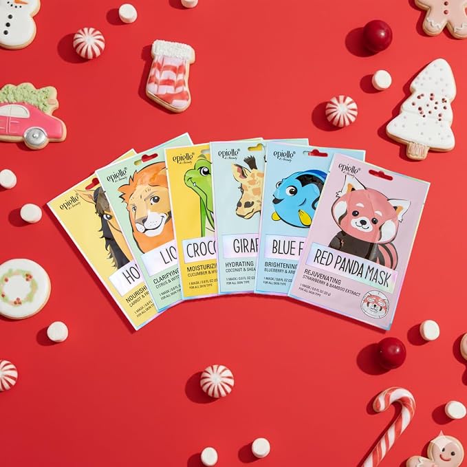 Epielle Character Face Mask Wild Kingdom 6 Pack, Fun & Effective Korean Skin - Image 8