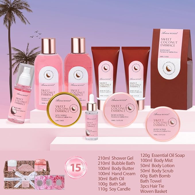 Mother‘s Day Gift Baskets for Women, Spa Gifts for Women, Bubble Bath, Relaxing - Image 2