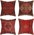 Set of 4 Vibrant Oriental Ikat Throw Pillow Covers by Unknown