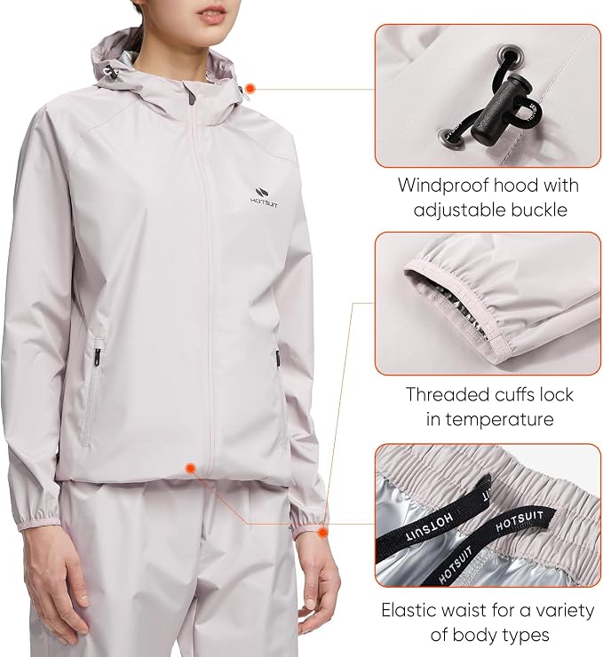 HOTSUIT Sauna Suit Women Machine Washable Sweat Sauna Jacket Pants Anti Rip - Image 4