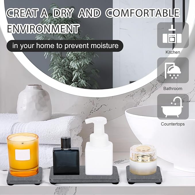 4PCS Water Absorbing Stone Tray - Image 7
