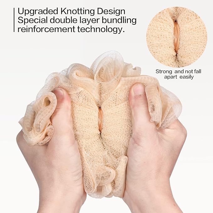 Fishent Bath Loofah Sponge, 3 Pack loofahs Exfoliating Body Scrubber, 60g Soft - Image 5