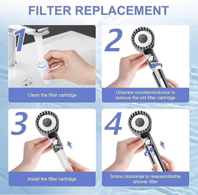 PWERAN 3 Pack Shower Filter for Handheld Shower Head, 15 Stage Replacement - Image 3