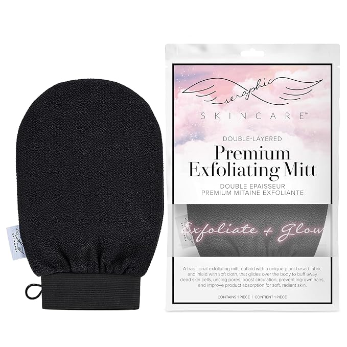 Seraphic Skincare Double-Layered Premium Exfoliating Mitt – 100% Vegan Viscose by SeraphicSkincare