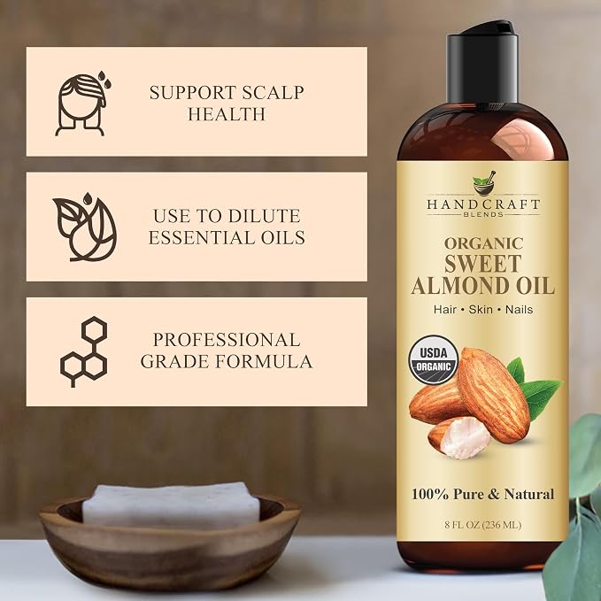Handcraft Blends Organic Sweet Almond Oil | 100% Pure and Natural | Bath & Body - Image 5