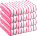JML Beach Towels, 4 Pack, Large Microfiber Bath Towel Set, Cabana Stripe by JML
