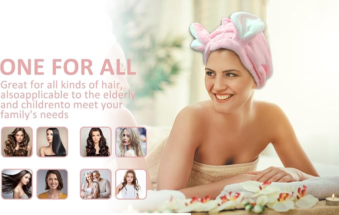 fhgnysm 2 Packs Microfiber Hair Towel, Hair Turbans - Image 6