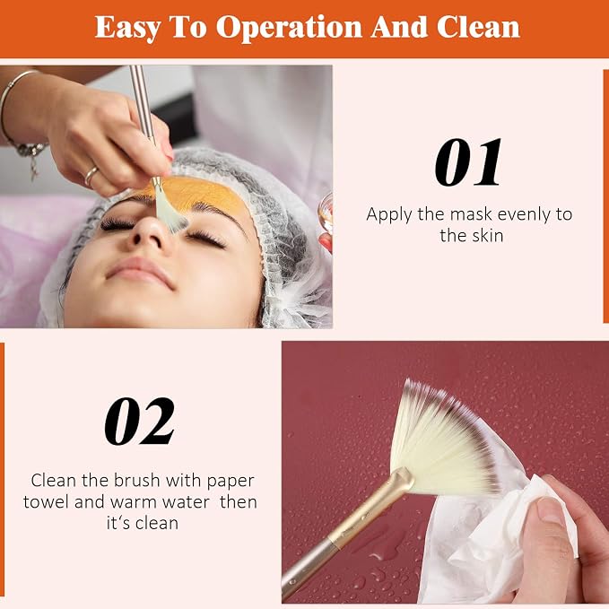9 Pieces Facial Fan Mask Brushes, Soft Facial Applicator Brushes Tools - Image 5