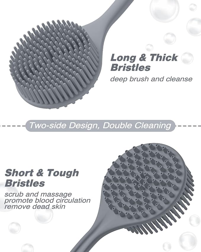 Manmihealth Silicone Back Scrubber & Soft Bath Glove, Silicone Scalp Massager - Image 3