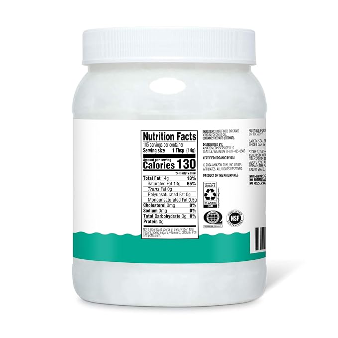 Amazon Grocery, Organic Virgin Coconut Oil, 54 Fl Oz - Image 2